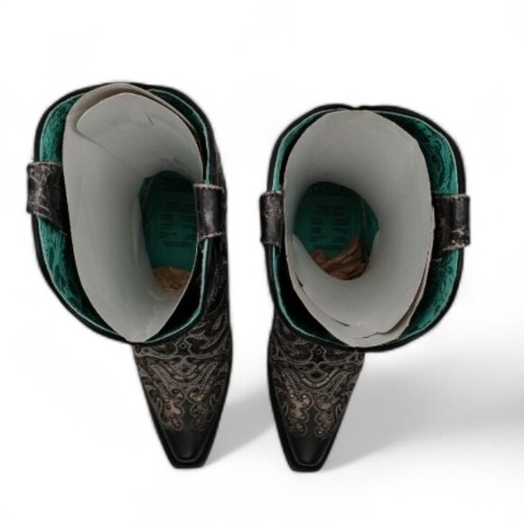 Corral Women's Size 7 Black Studded Silver Inlay Snip Toe Western Boots Z5174 - Picture 15 of 16